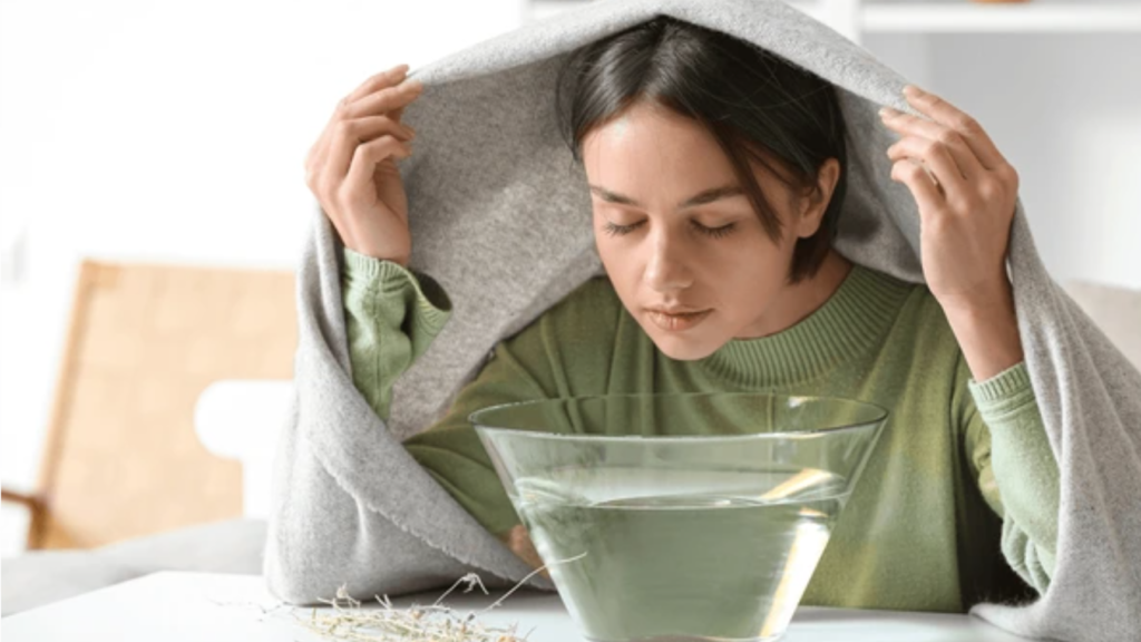 アロマ　女性　蒸気　吸入